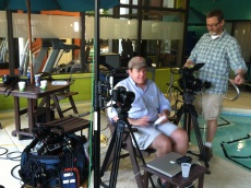 Setting up for the pool shoot