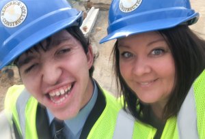 Andrea & TJ on site for Hard Hat Tour