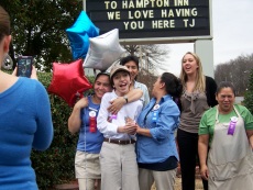 TJ with Hampton Inn staff