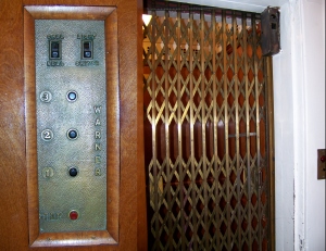 This is the historic Warner gated elevator