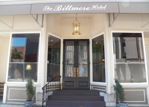 A view of the Biltmore Hotel entrance
