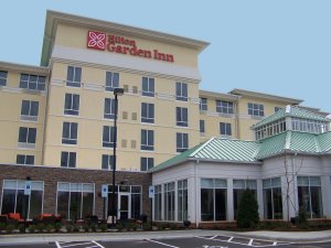 A view of the Hilton Garden Inn Charlotte Airport